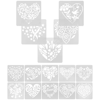 15 листа интересно шаблон за стенни стенописи, выдалбливают шаблони за плочки с изображение на сърцето, определени за Деня на Св. Валентин