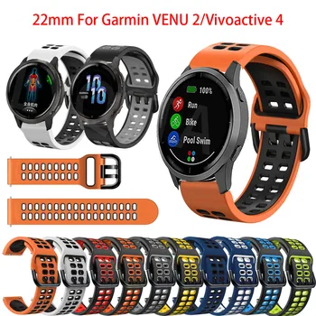 22 мм За Garmin Venu 2 Каишка За часовник Garmin Vivoactive 4/Forerunner 745 Силиконов Спортен Гривна за Бързо Инсталиране