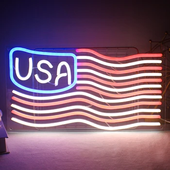 Украса неонови надписи с шарките на американското Wangxing Привържениците на САЩ На външната стена на Неонова светлина за Make Great American Again