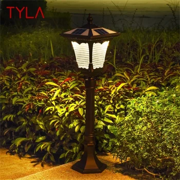 Външни градински фенери TYLA Слънчева Ретро Кафява градинска лампа LED Водоустойчива IP65 Начало Декор за дуплекс