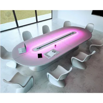 Дизайн във формата на пръстен на средния осветление, маса за срещи с твърда повърхност, бюро