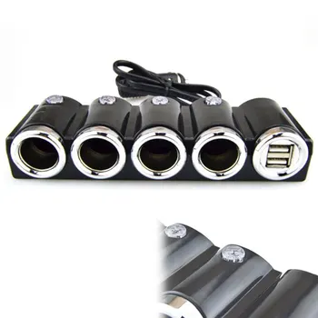 Гореща разпродажба 4в1 Автомобилни Запалки Сплитер Адаптер за Зарядно Гнездо за постоянен ток 12 v/24 В Doul USB Адаптер за Зарядно устройство с множество контакти