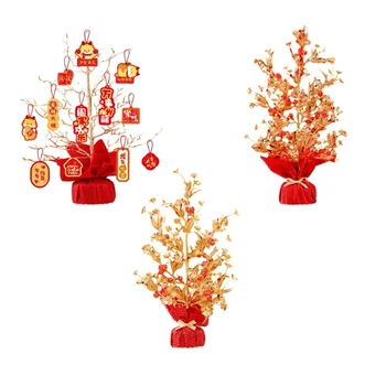69HC Китайската Коледна Елха Късмет Изкуствено плодно дръвче Фалшиви Плодове Клони на Пролетния Фестивал Украшение Цвете Кошница Декор