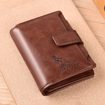 Чантата с RFID заключване, висококачествени портмоне от изкуствена кожа, мъжки вертикални бизнес кредитни карти, чанта за пари, мъжки портфейл