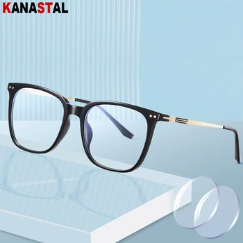 Мъжки Оптични лещи CR39, Дамски Очила за четене с блокиране на синя светлина, Очила за късогледство, очила по рецепта, Титановая Рамки за очила
